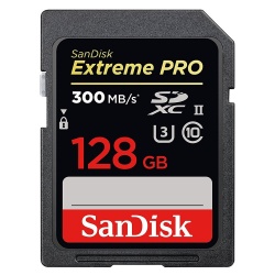 SanDisk Extreme PRO 300MBs UHSII Class 10 U3 SDXC Card 128GB